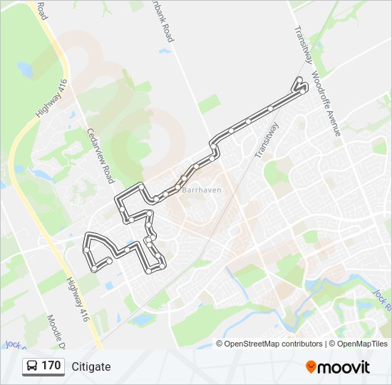 170 Bus Line Map