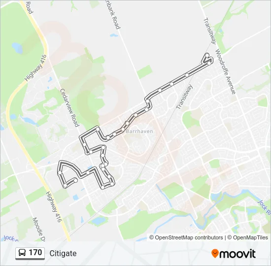170 Bus Line Map