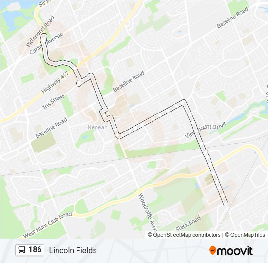 186 Bus Line Map