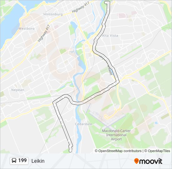 199 Bus Line Map