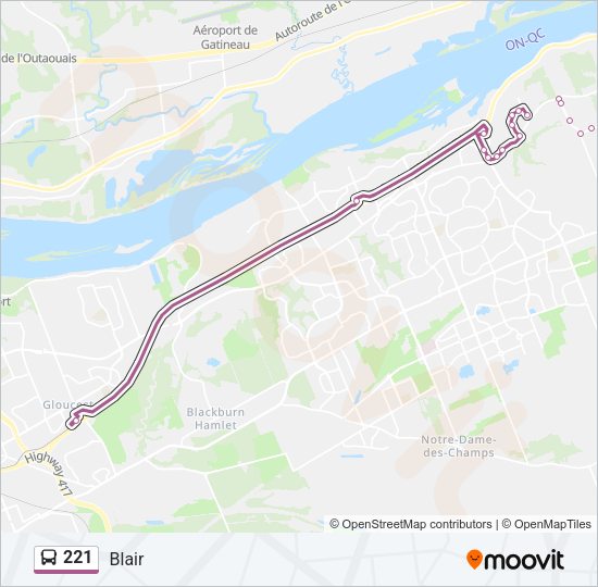 221 bus Line Map