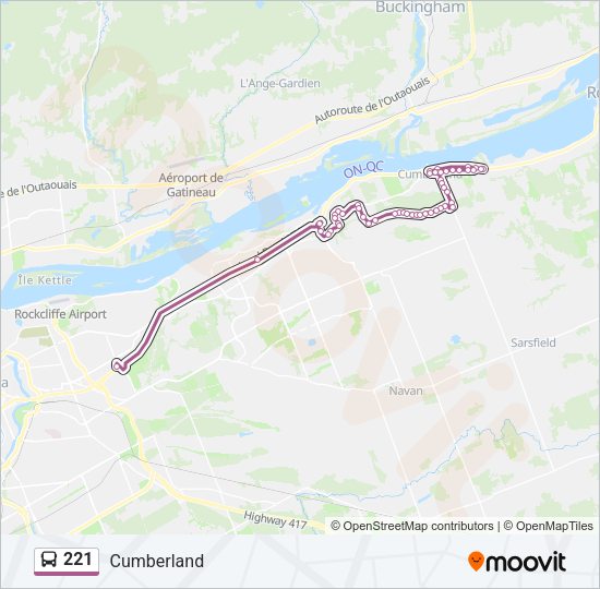 221 Bus Line Map