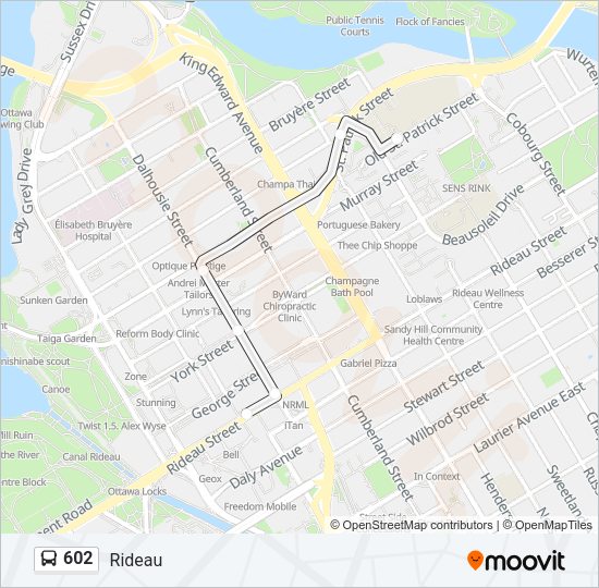 602 bus Line Map