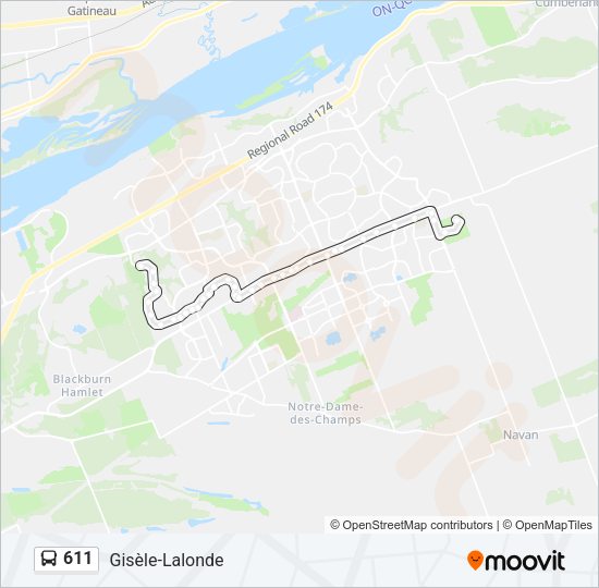 611 Bus Line Map