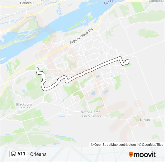 611 Bus Line Map