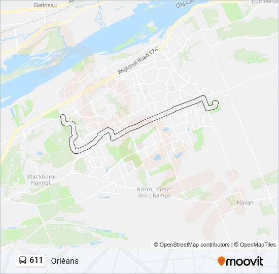 611 bus Line Map