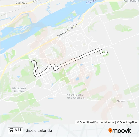 611 Bus Line Map
