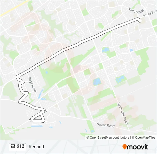 612 Bus Line Map