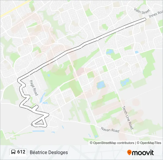 612 Bus Line Map