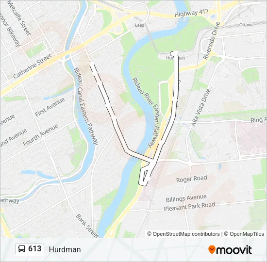 613 Bus Line Map