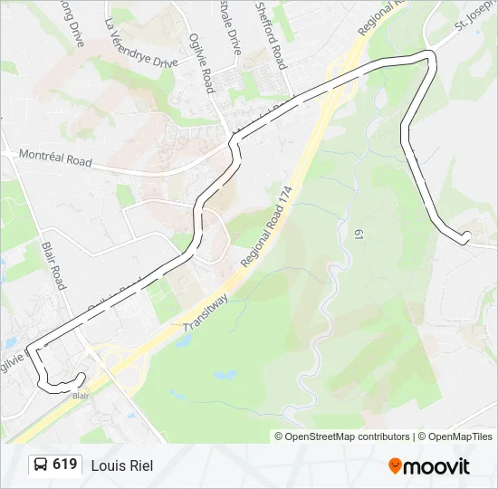 619 Bus Line Map