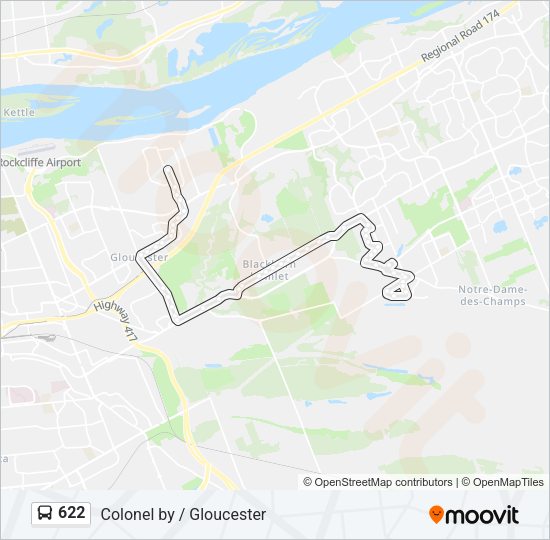 622 Bus Line Map