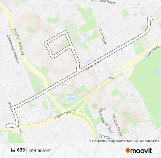 633 Bus Line Map