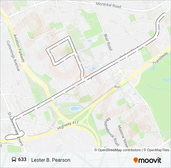 633 Bus Line Map