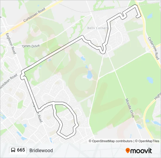 665 Bus Line Map