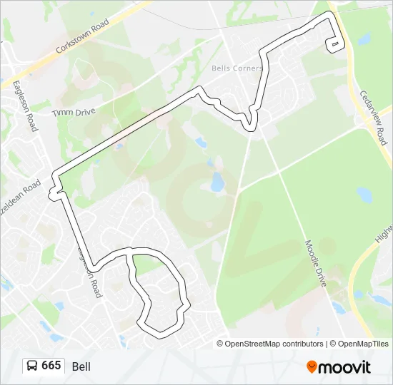 665 Bus Line Map