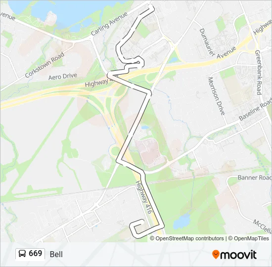 669 Bus Line Map