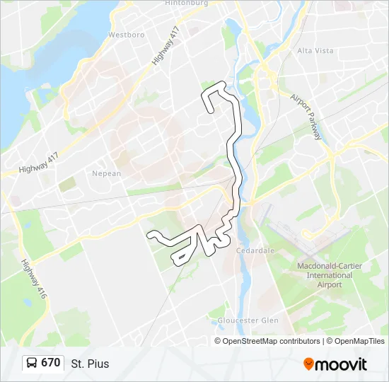 670 Bus Line Map