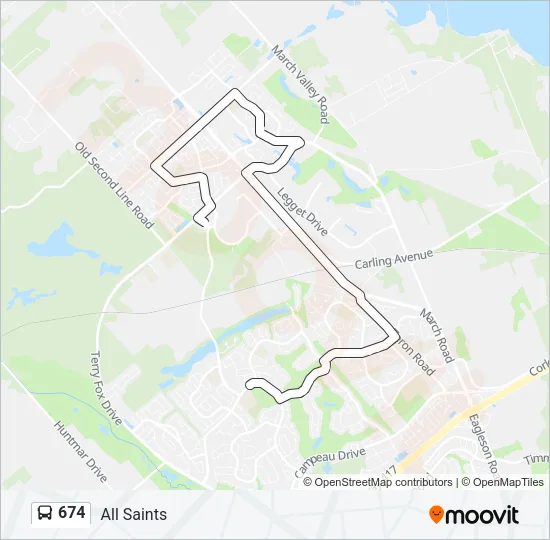 674 Bus Line Map