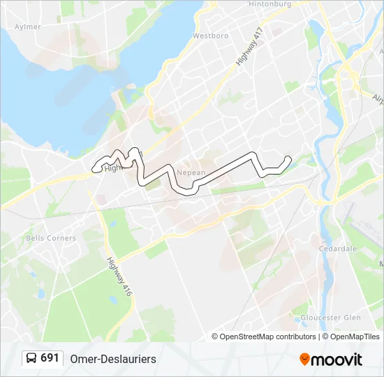 691 Bus Line Map