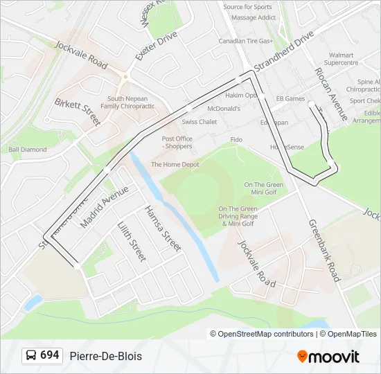 694 Bus Line Map