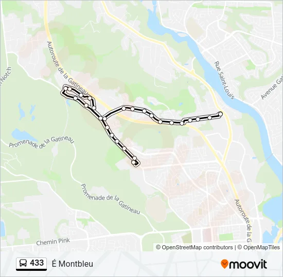 433 Bus Line Map