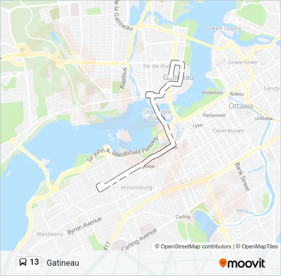 13 Bus Line Map