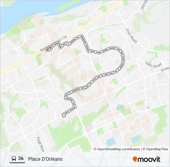 36 Bus Line Map