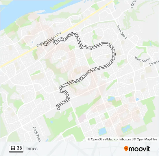 36 Bus Line Map
