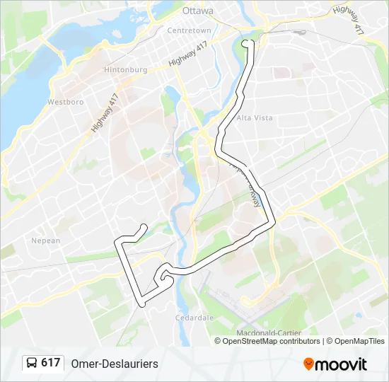 617 Bus Line Map