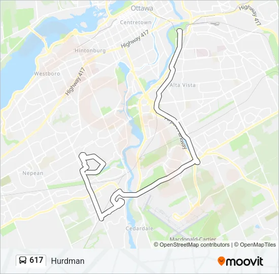 617 Bus Line Map