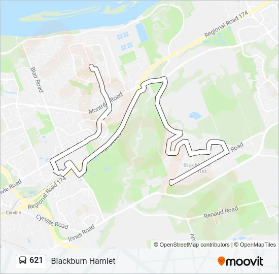 621 Bus Line Map
