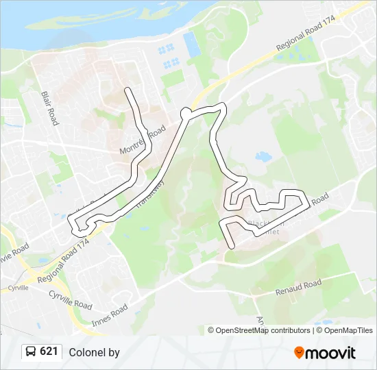 621 Bus Line Map