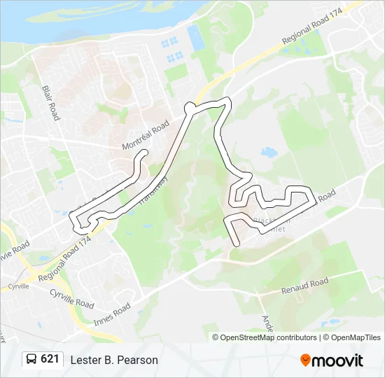 621 Bus Line Map