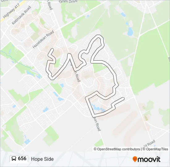 656 Bus Line Map