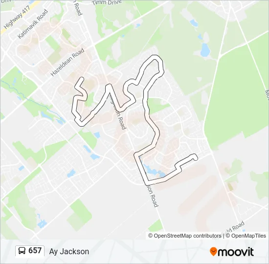 657 Bus Line Map