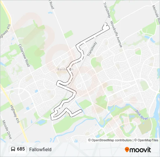 685 Bus Line Map