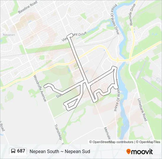 687 Bus Line Map