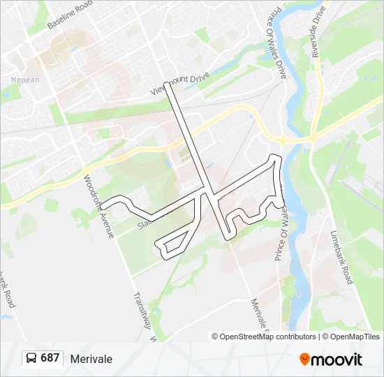 687 Bus Line Map