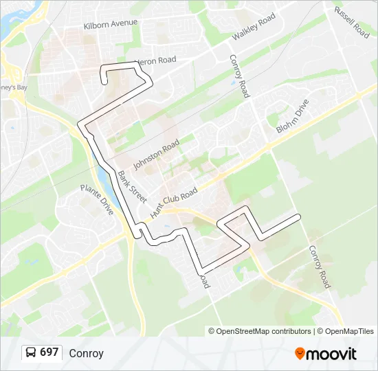 697 Bus Line Map