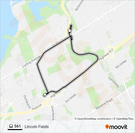561 Bus Line Map