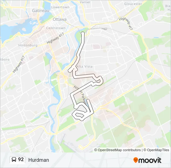 92 Bus Line Map