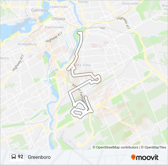 92 Bus Line Map