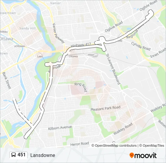 451 Bus Line Map