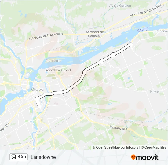 455 Bus Line Map