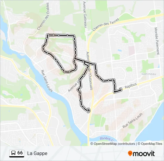 66 Bus Line Map