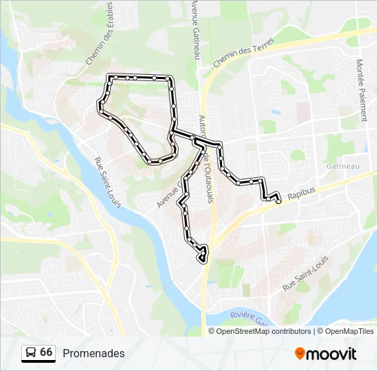 66 Bus Line Map