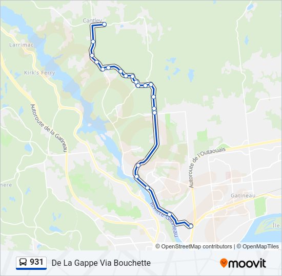 931 bus Line Map