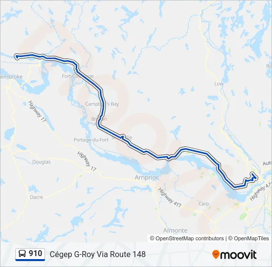 910 Bus Line Map