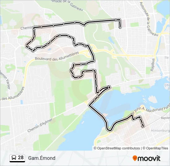 28 Bus Line Map